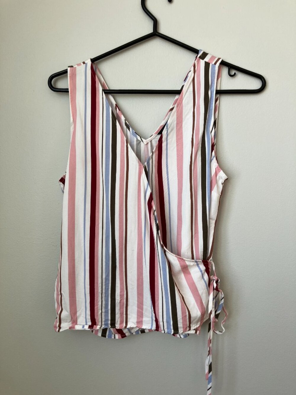 RW&CO. Striped Wrap Front Top Women's Size M